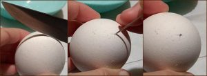 Выдувание сырого яйца