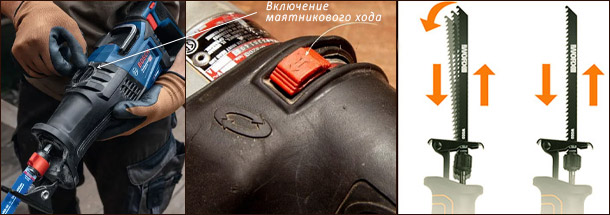 Маятниковый ход сабельной пилы